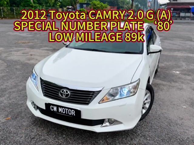 2012 Toyota CAMRY 2.0 G (A)MILEAGE 89K/ CAR NO. 80 - 1