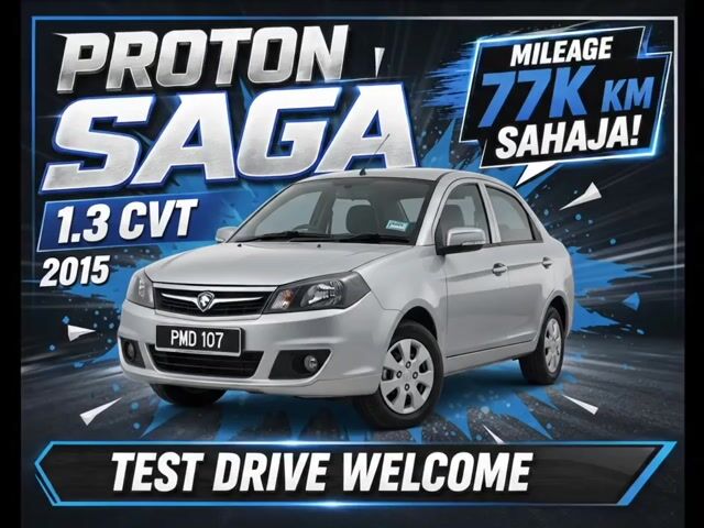 PROTON SAGA 1.3 2015 MILEAGE 🔥77K KM Shj! 🔥 - 1